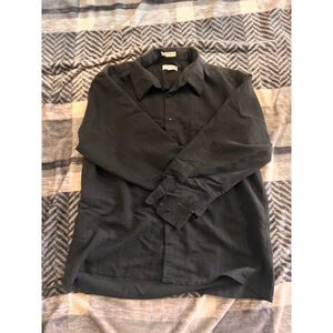 Men's Pierre Cardin Black Casual Button Down Shirt XL